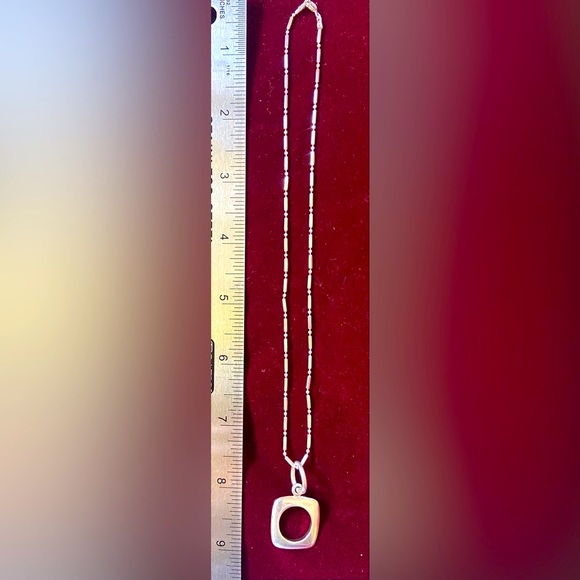 NWOT Taxco Mexico 925 Solid Silver Square Cushion Link Bracelet and Necklace Set - Picture 7 of 7